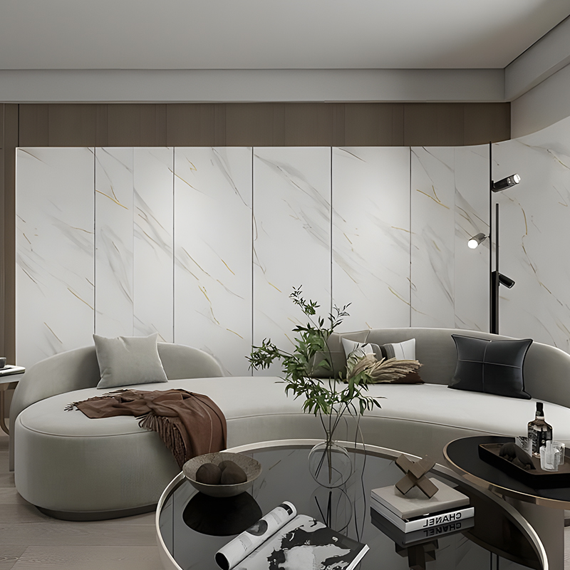 Film Transfer PET Dinding Aksen Ruang Tamu Apartemen